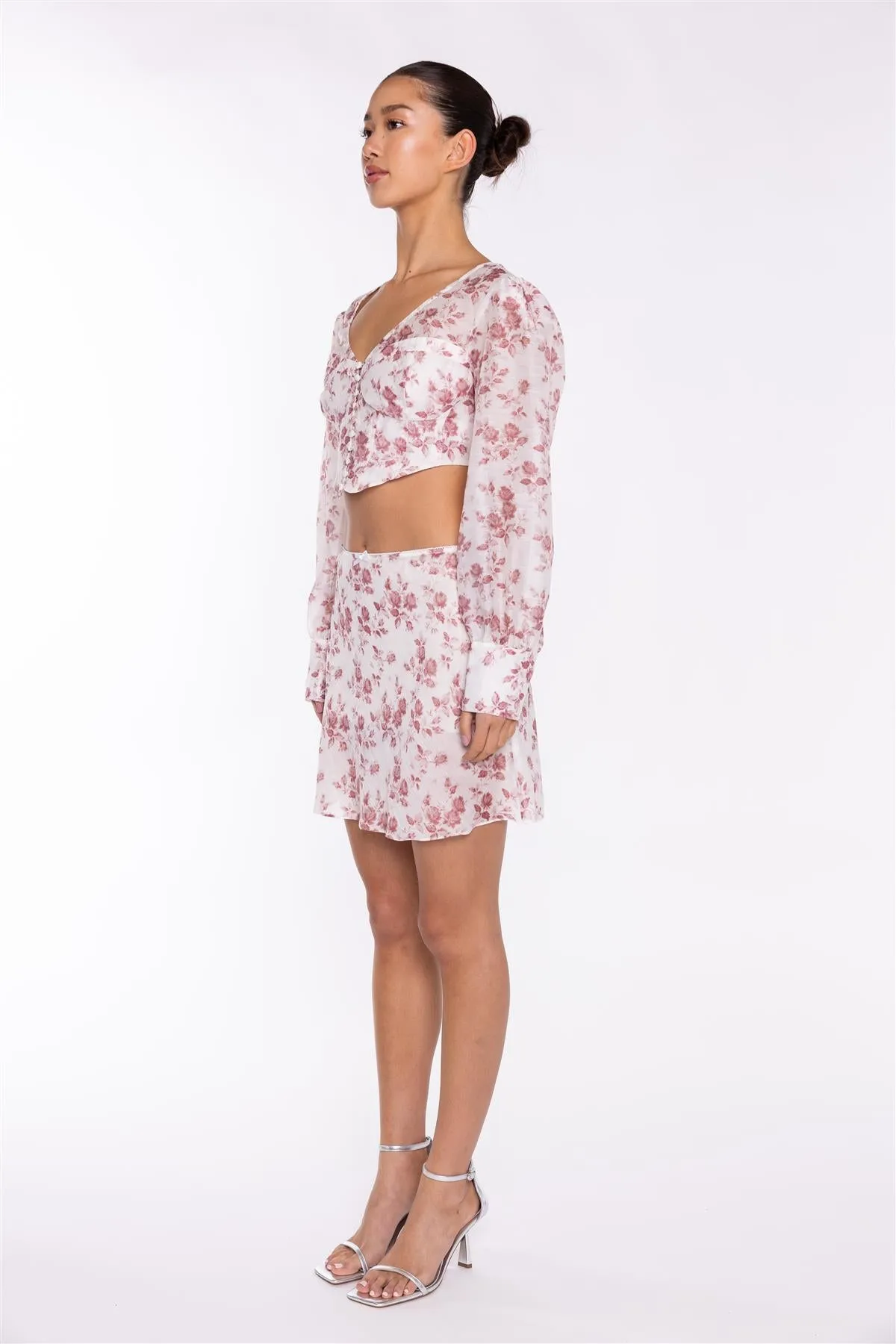 Pink-Rose Corset Crop-Top sold by Glamorous product image thumbnail 4