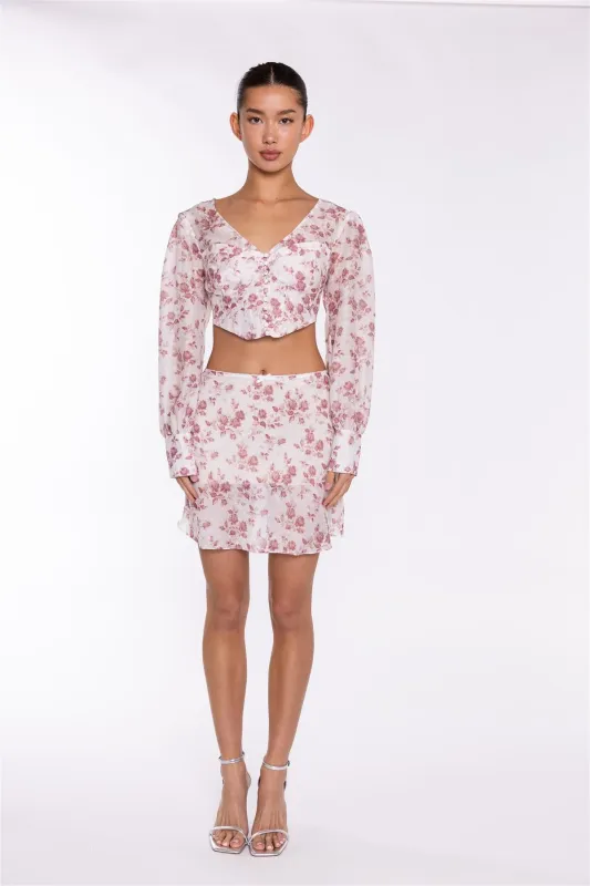 Pink-Rose Corset Crop-Top made by Glamorous