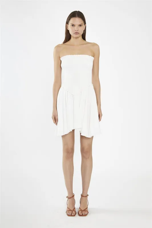 Off-White Smocked Mini-Dress made by Glamorous