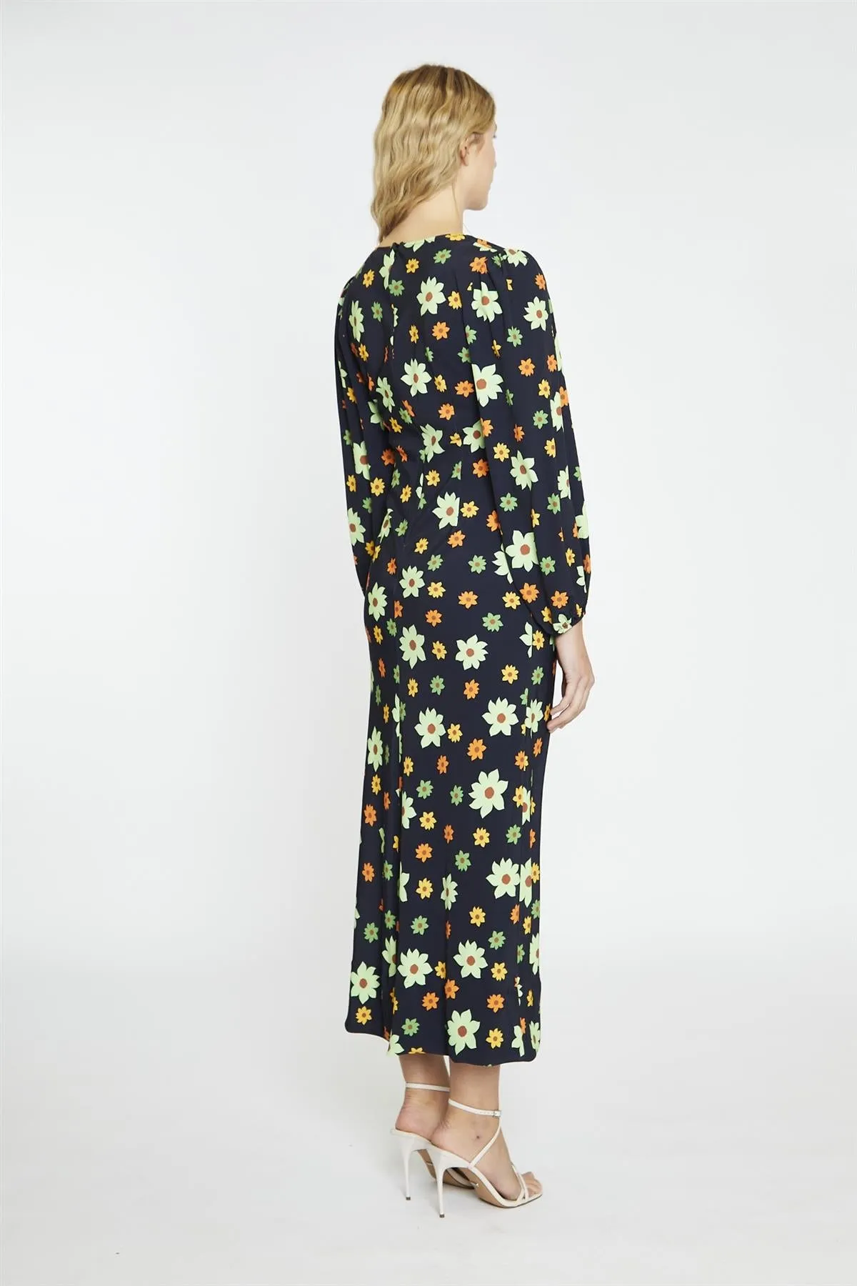 Black-Green Flower V-Neck Maxi-Dress sold by Glamorous product image thumbnail 4