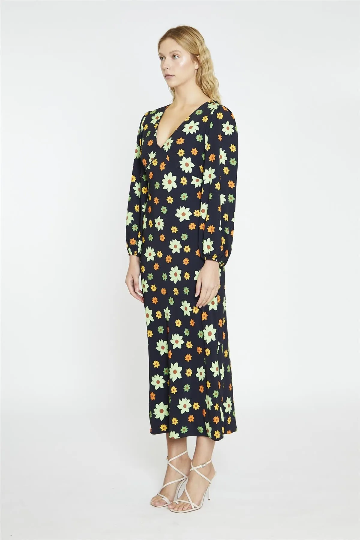 Black-Green Flower V-Neck Maxi-Dress sold by Glamorous product image thumbnail 3