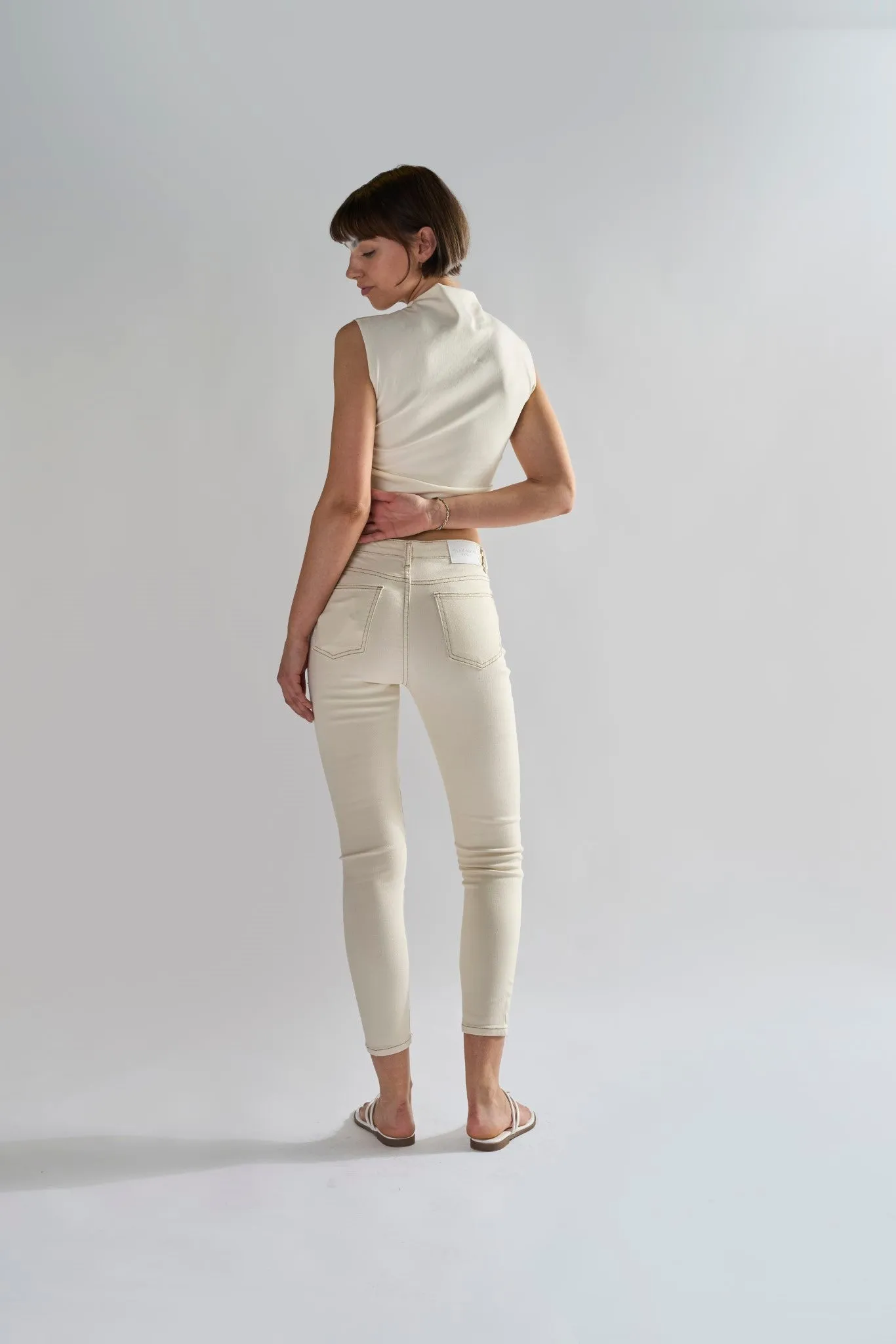 Ecru High Waisted Skinny Jeans sold by Glamorous product image thumbnail 2