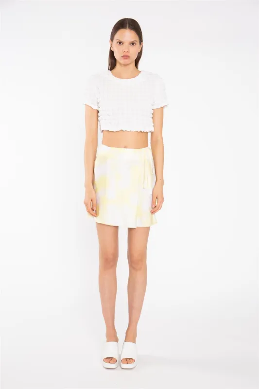 Textured-White Crop-Top made by Glamorous