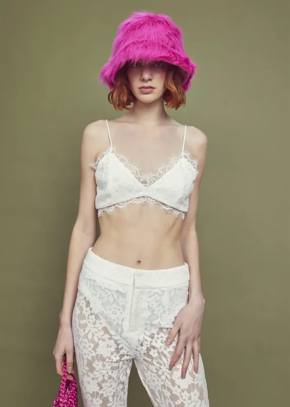 Flora Co-ord Lace Trim Bralet -Ivory made by Glamorous