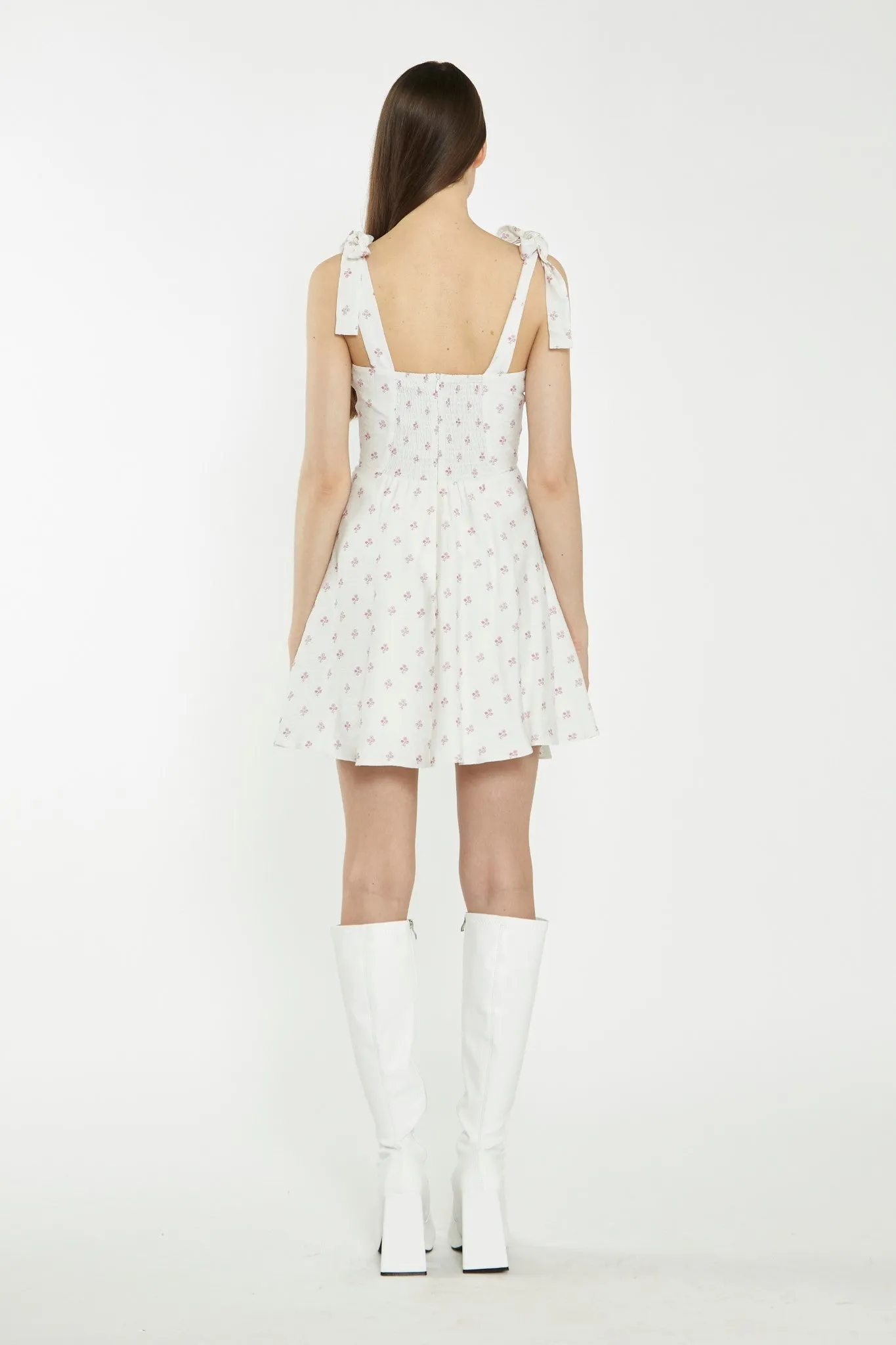 Cream Pink Stem Flower Mini-Dress sold by Glamorous product image thumbnail 2