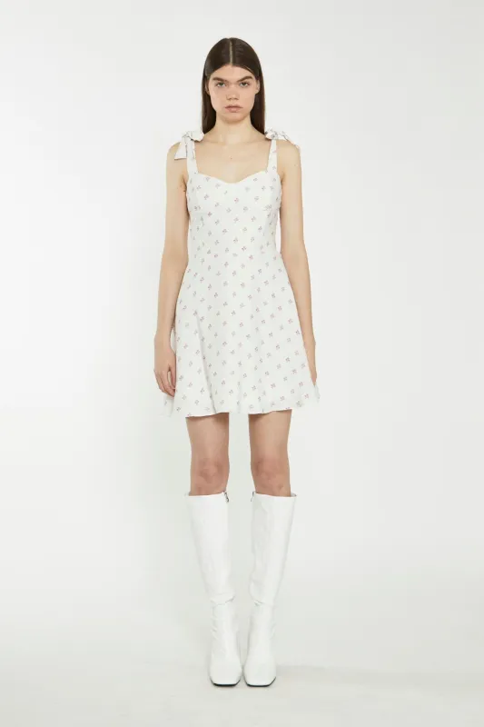 Cream Pink Stem Flower Mini-Dress sold by Glamorous