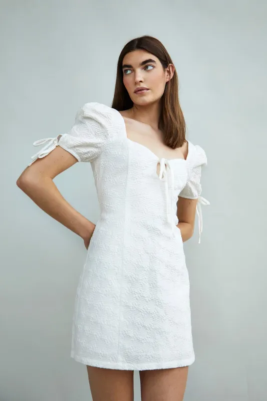 Glamorous Collection Puff Sleeve Mini Dress with Tie Detail sold by Glamorous