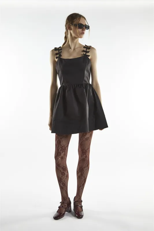 Bow Strap Mini Dress - Charli Black sold by Glamorous