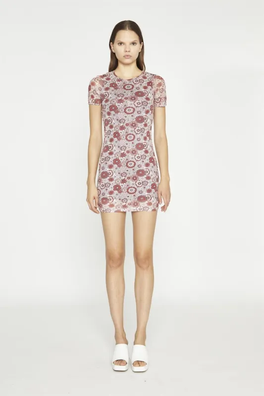 Nude-Brown-Vintage-Floral Body-Con Mini-Dress sold by Glamorous