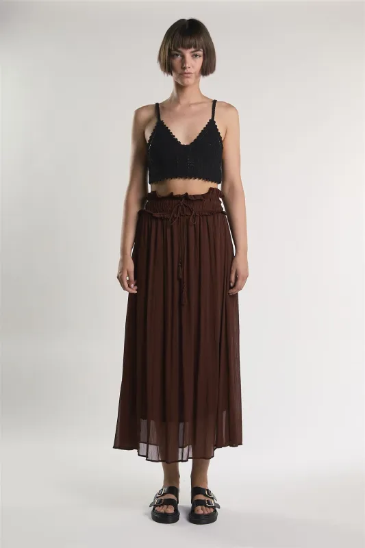 Black Sleeveless-V-Neck-Crochet Crop-Top sold by Glamorous