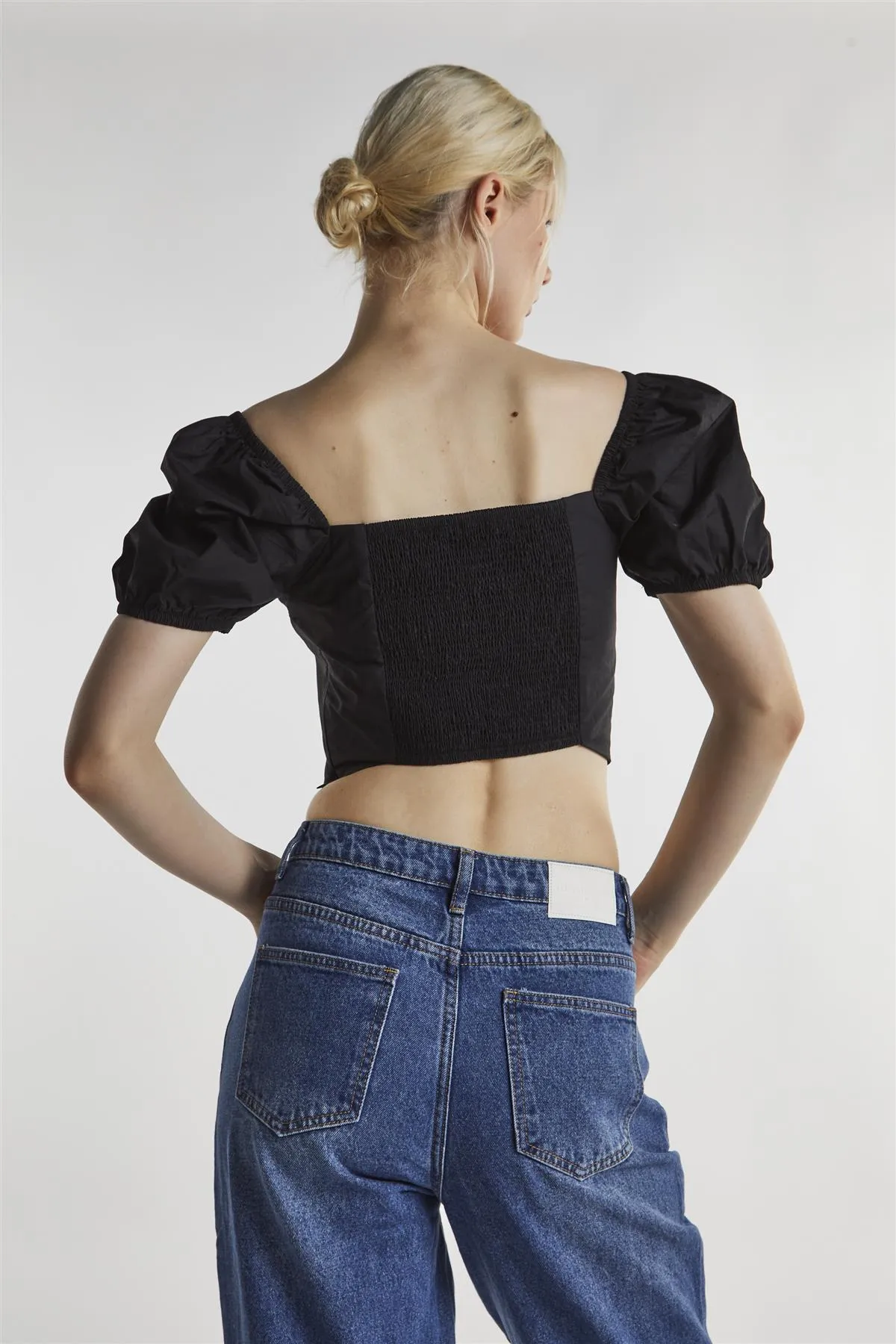 Black Sweetheart Neckline Crop-top sold by Glamorous product image thumbnail 2
