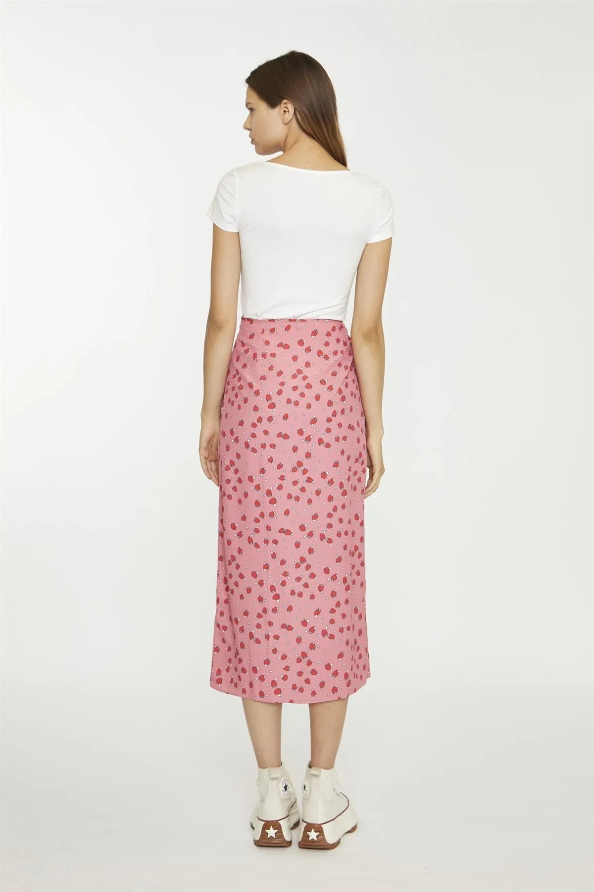 Pink Strawberry-Print Midaxi-Skirt sold by Glamorous product image thumbnail 2