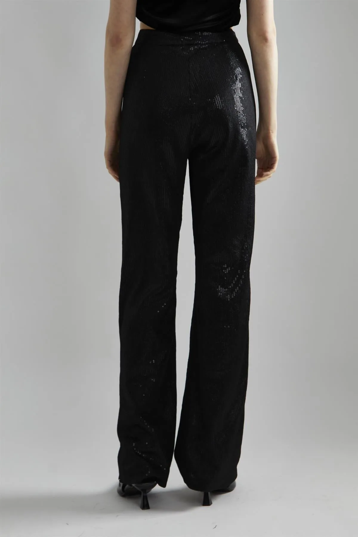Black Metallic Sequin Slim Fit Trousers sold by Glamorous product image thumbnail 2