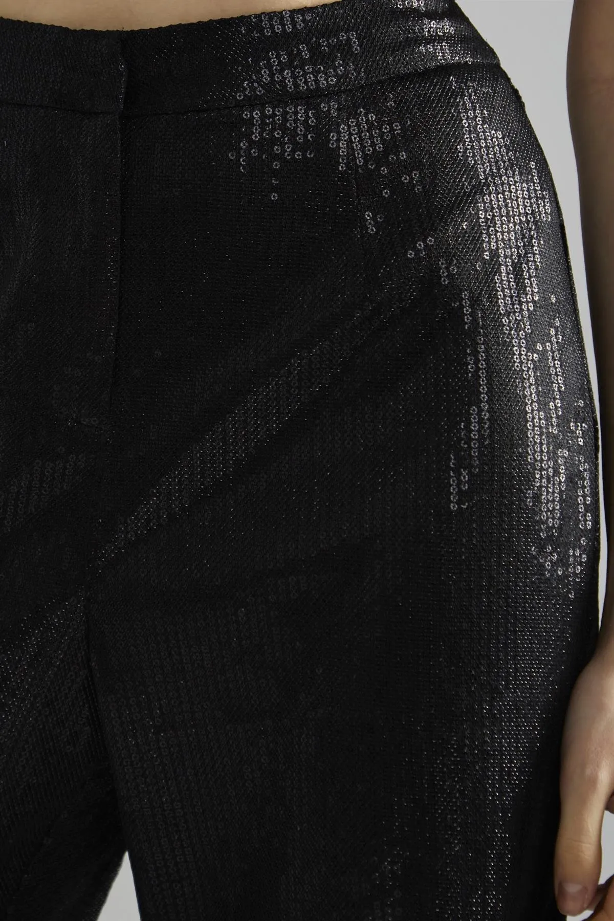 Black Metallic Sequin Slim Fit Trousers sold by Glamorous product image thumbnail 4