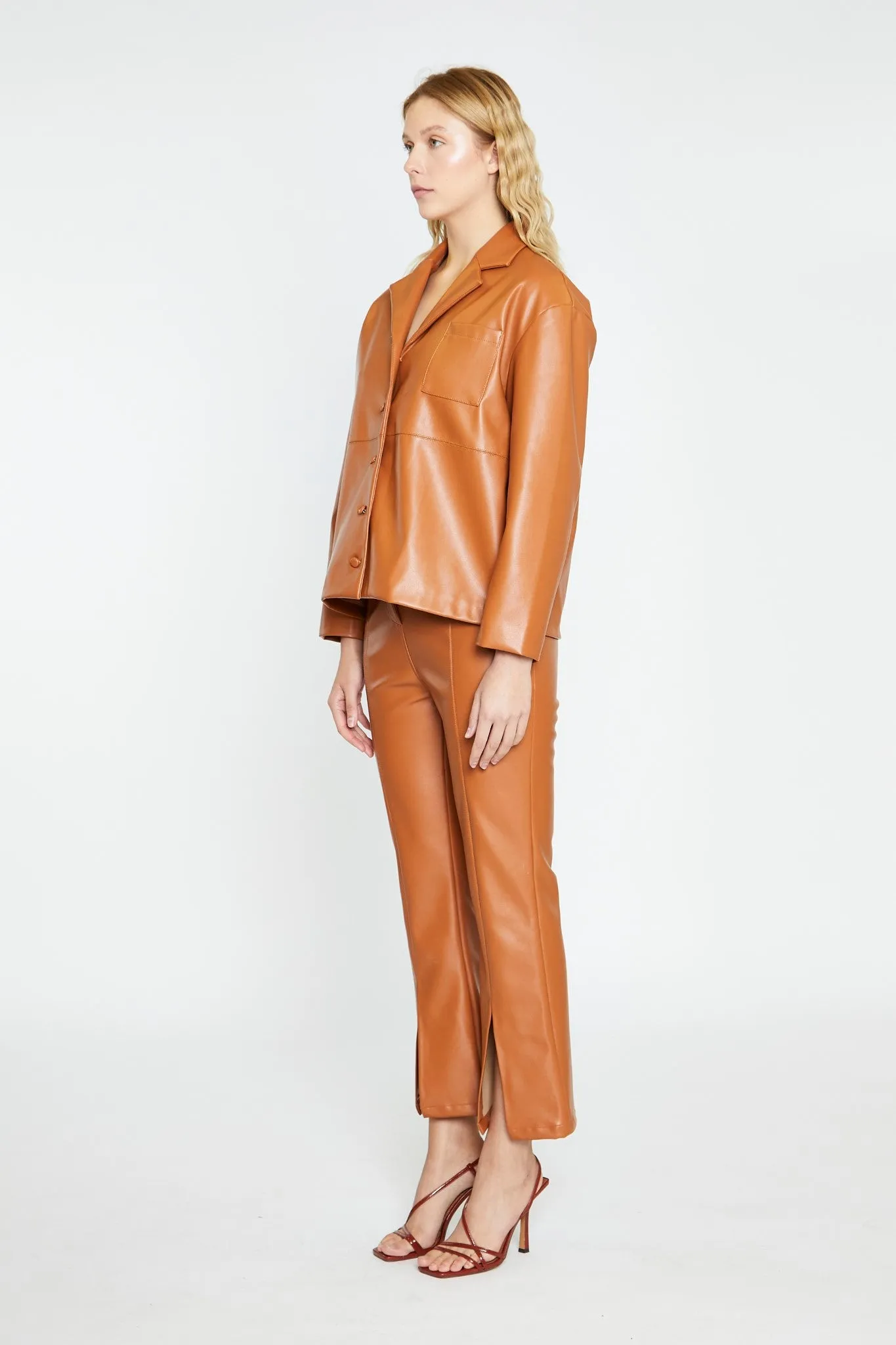 Tan PU Shirt sold by Glamorous product image thumbnail 5