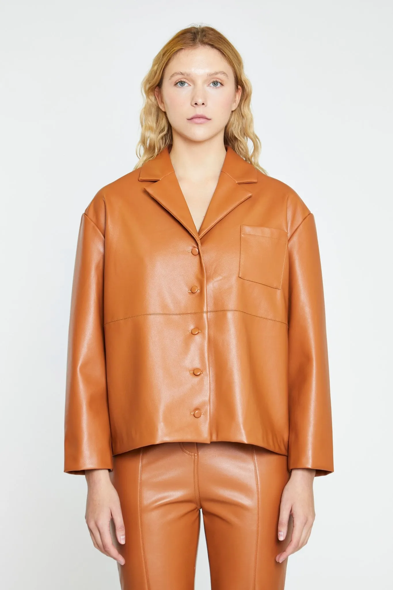 Tan PU Shirt sold by Glamorous product image thumbnail 3