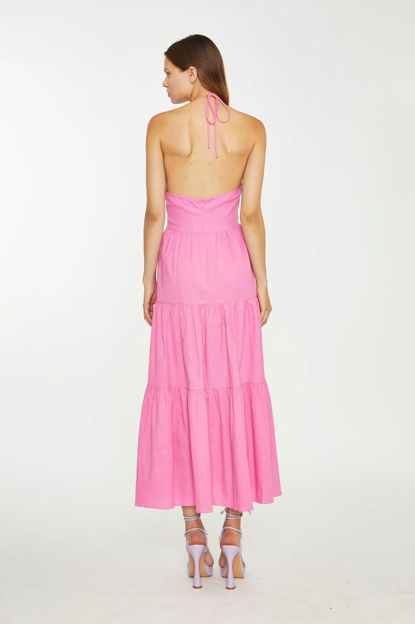 Azelea Halter-Neck Tiered Midi Dress sold by Glamorous product image thumbnail 2