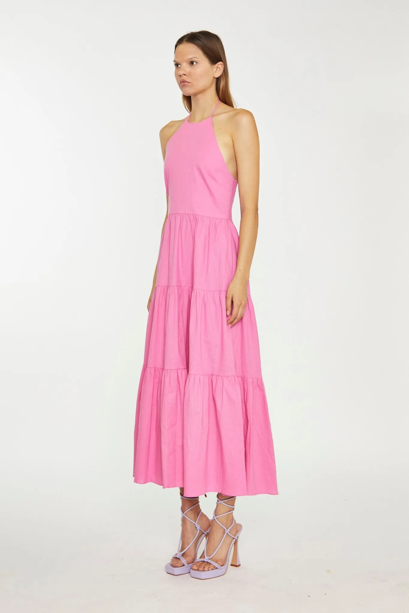 Azelea Halter-Neck Tiered Midi Dress sold by Glamorous product image thumbnail 3