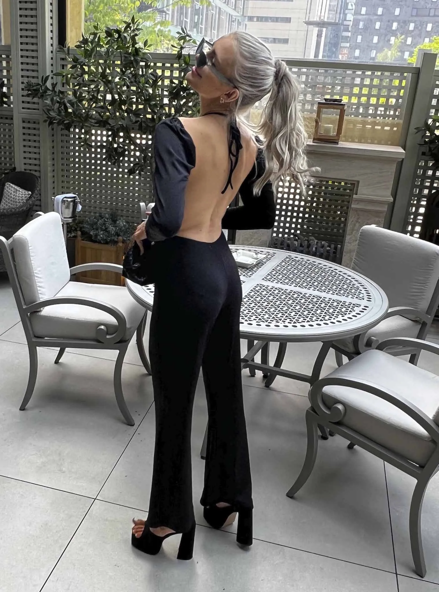 Glamorous Black Flared Bodycon Jumpsuit sold by Glamorous product image thumbnail 4