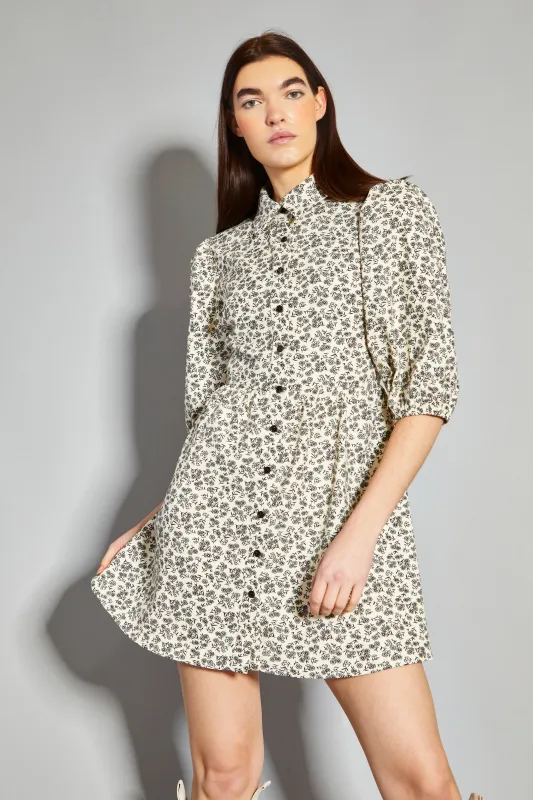 Glamorous Cream Floral Skater Shirt Dress sold by Glamorous