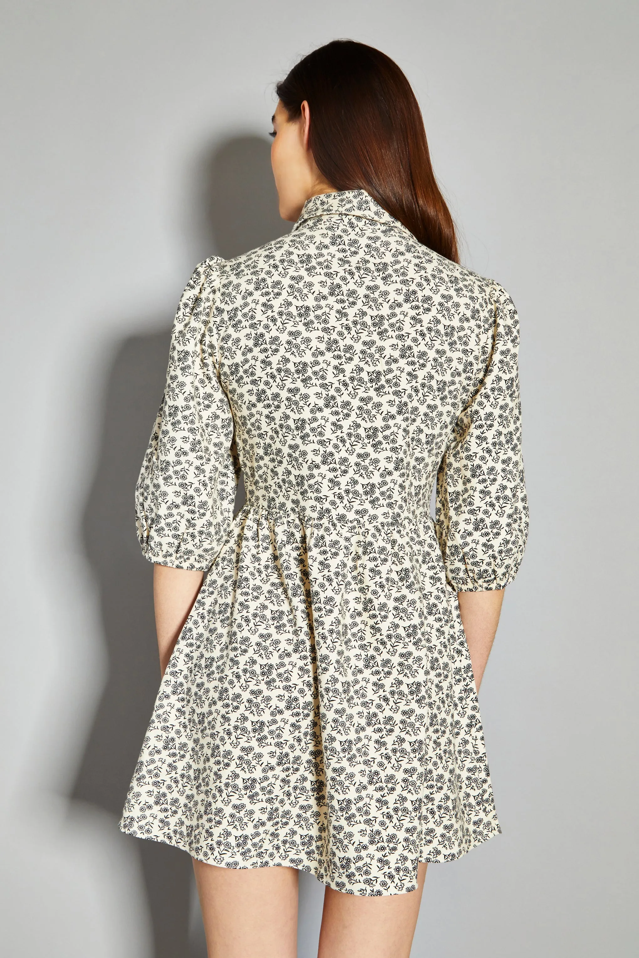 Glamorous Cream Floral Skater Shirt Dress sold by Glamorous product image thumbnail 2