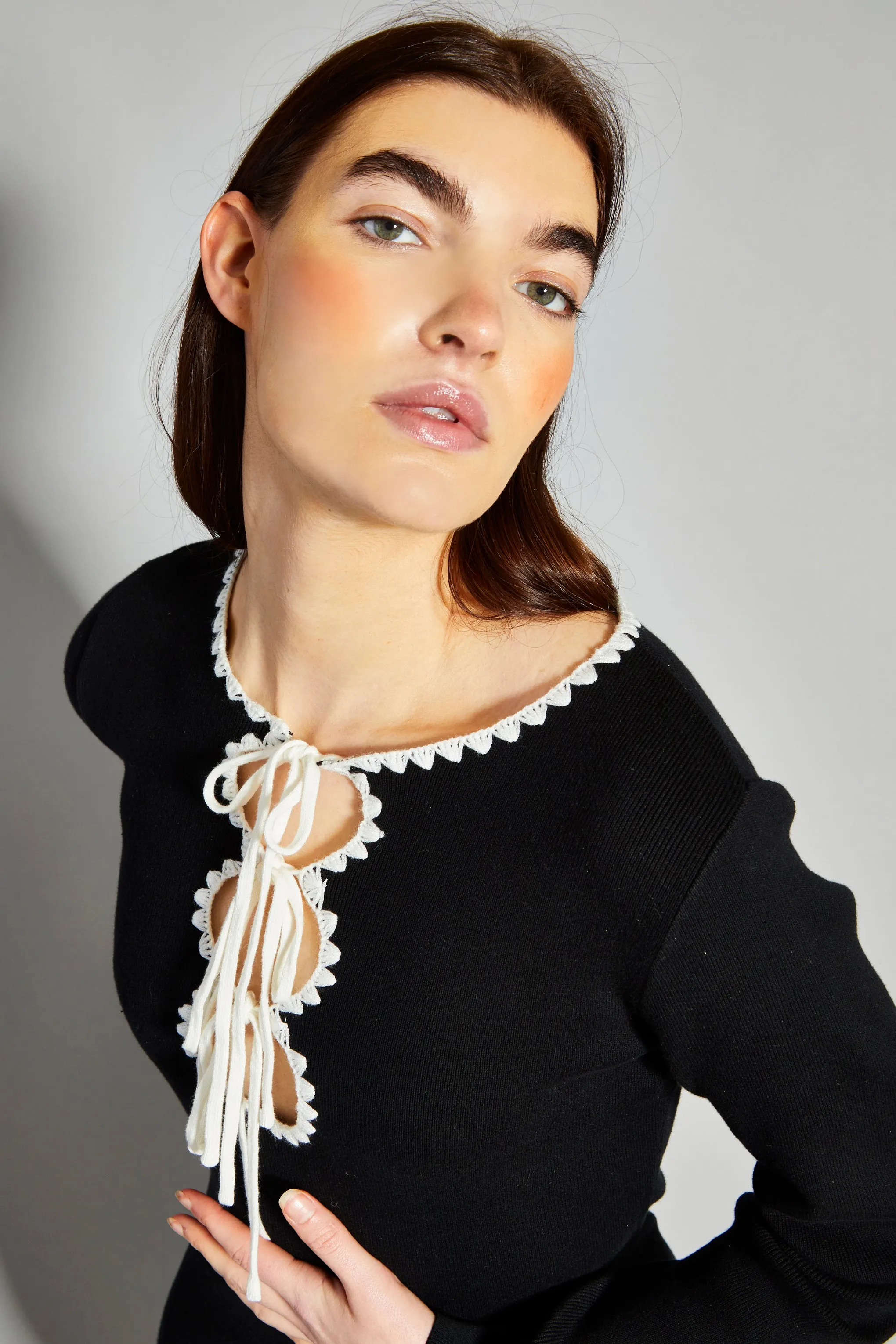 Glamorous Black Tie Front Cut Out Detail Mini Dress sold by Glamorous product image thumbnail 4