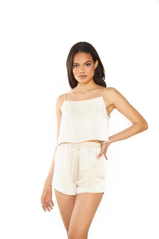 Vest Tops - Light Stone Satin sold by Glamorous