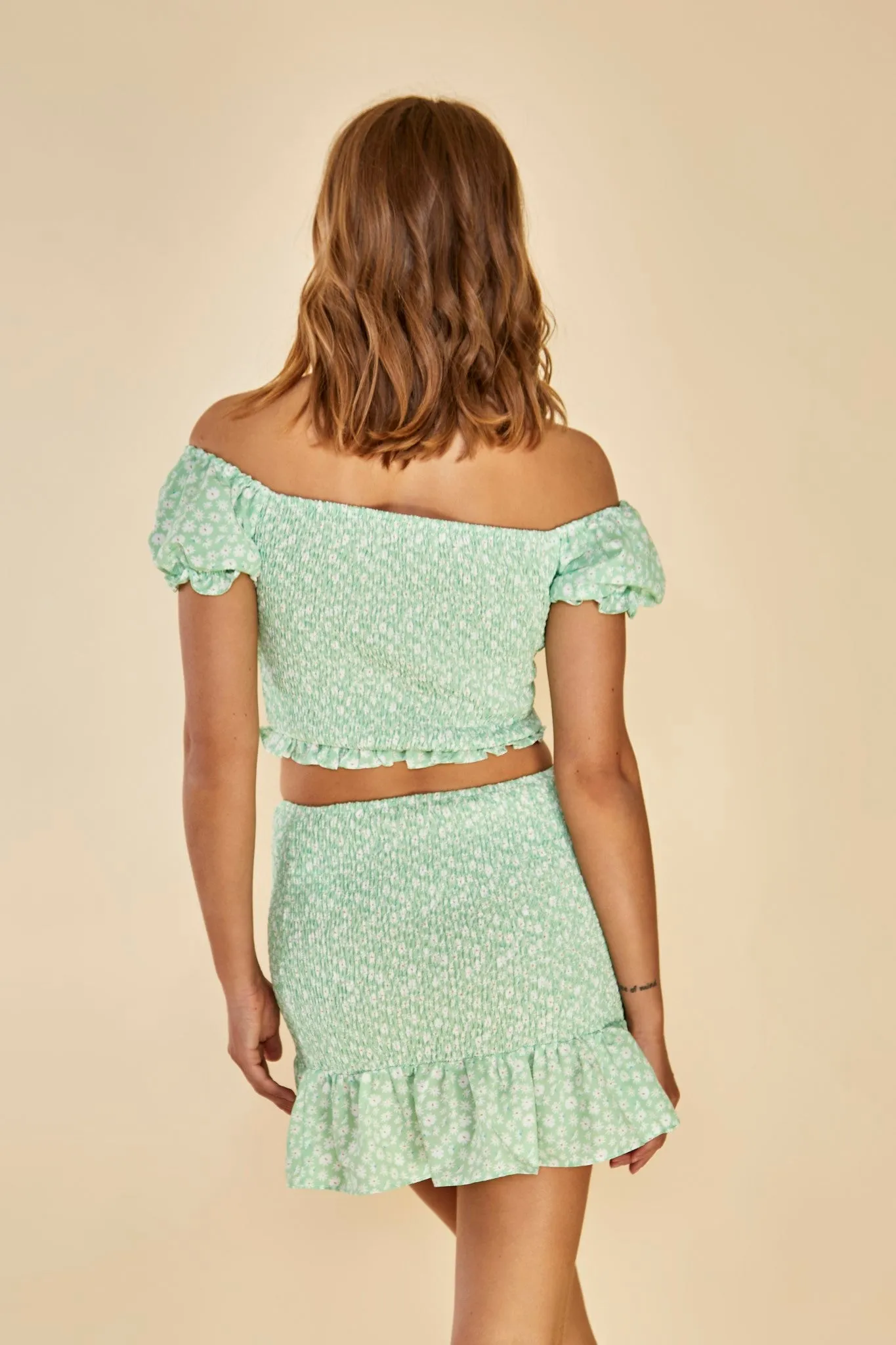 Glamorous Care Smocked Mini Skirt with Ruffle Hem sold by Glamorous product image thumbnail 2