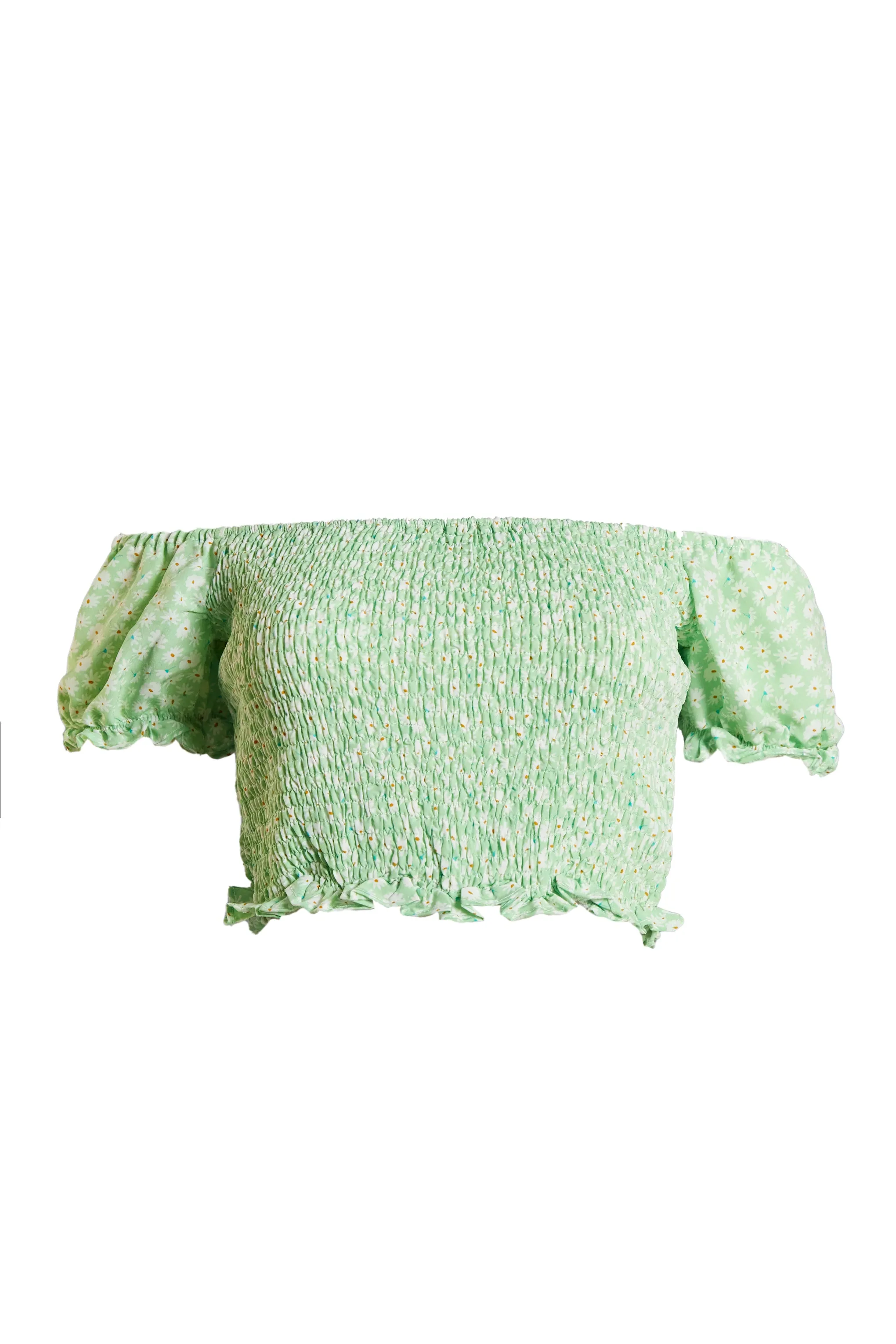Glamorous Care Smocked Bardot Top with Puff Sleeves sold by Glamorous product image thumbnail 4