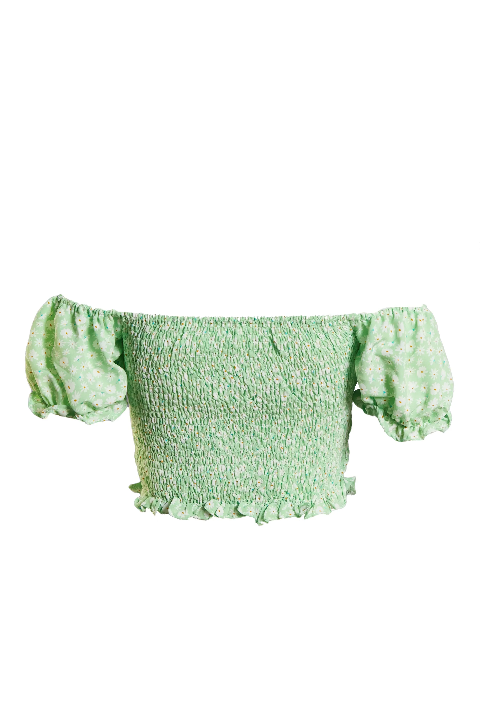 Glamorous Care Smocked Bardot Top with Puff Sleeves sold by Glamorous product image thumbnail 5