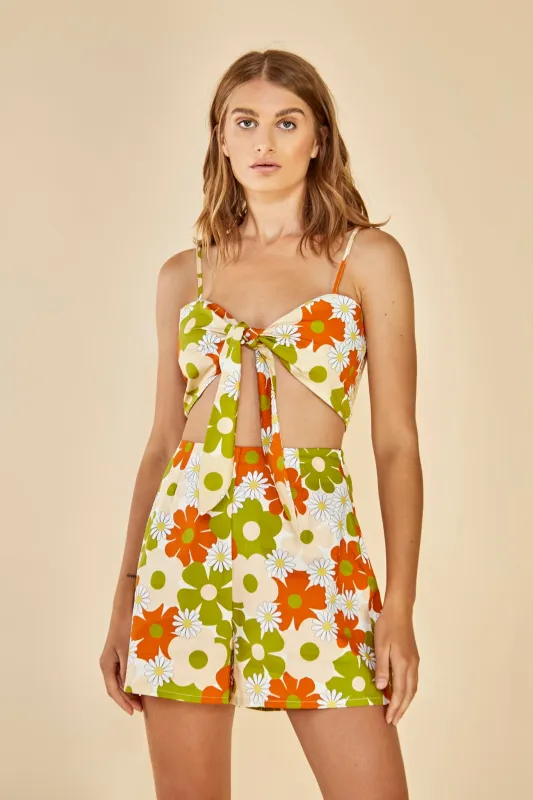 Glamorous Care Tie Front Strappy Crop Top made by Glamorous