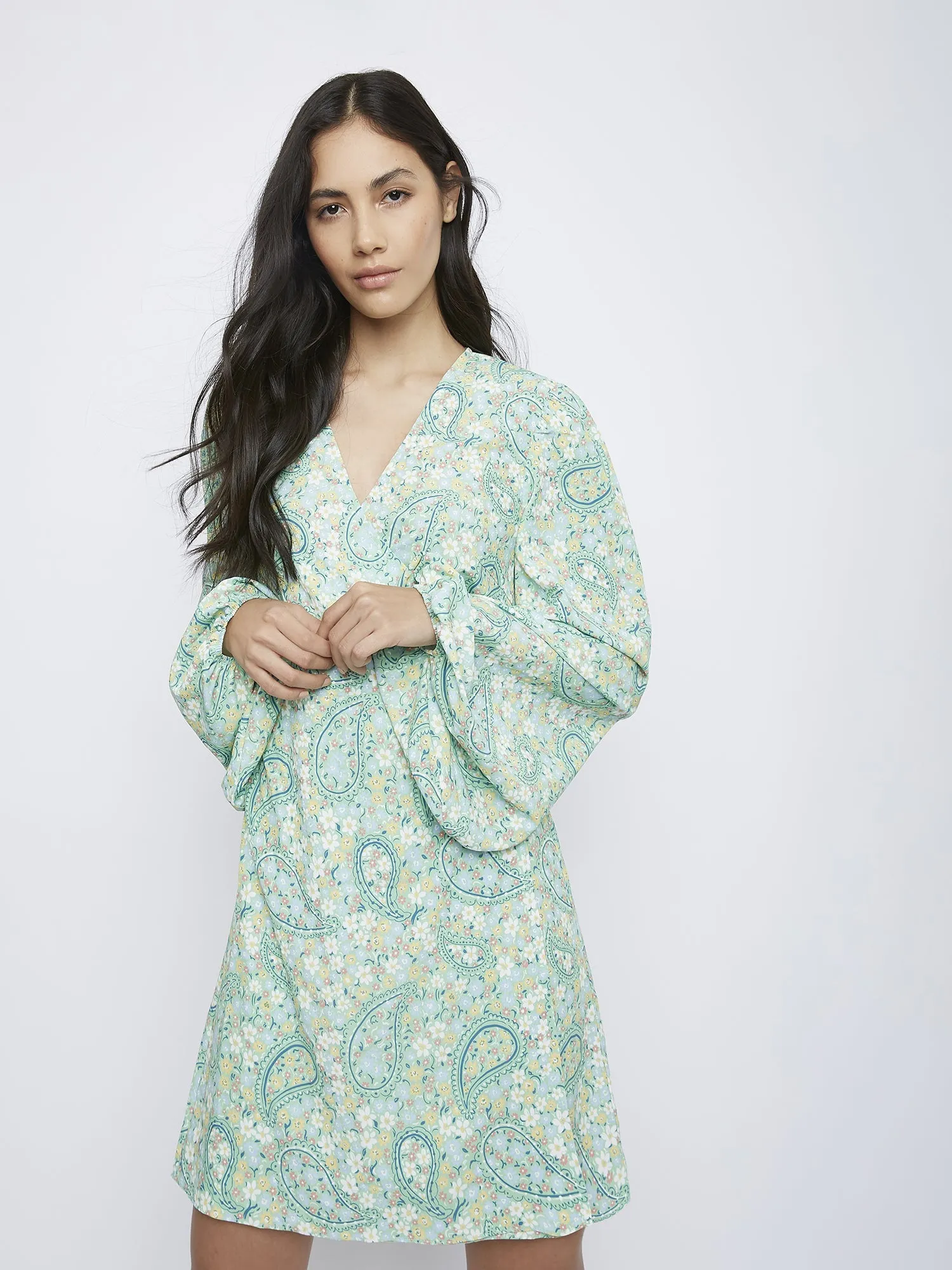 Green Paisley Wrap Dress sold by Glamorous product image thumbnail 2