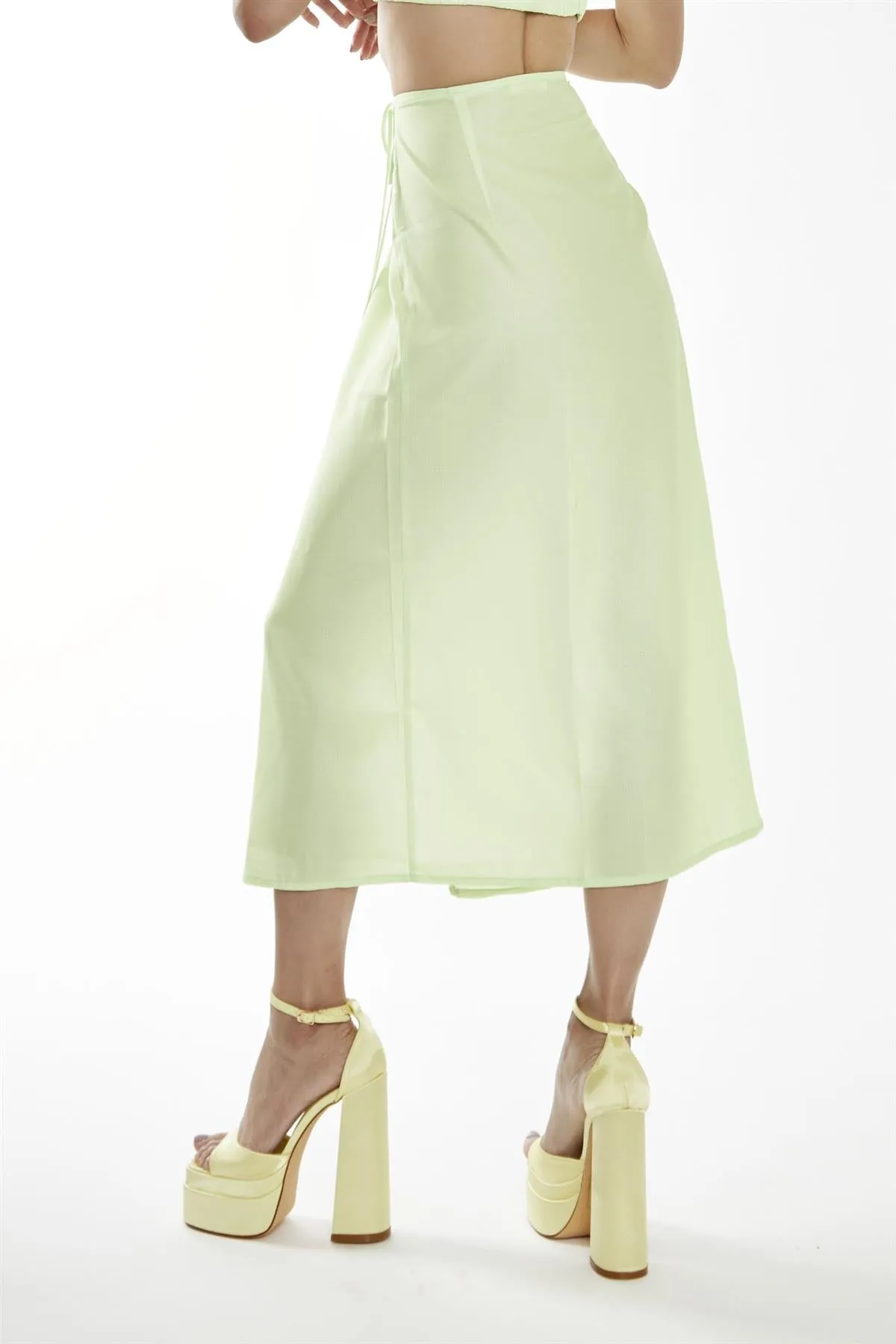 Apple-Green Wrap Midi-Skirt sold by Glamorous product image thumbnail 2