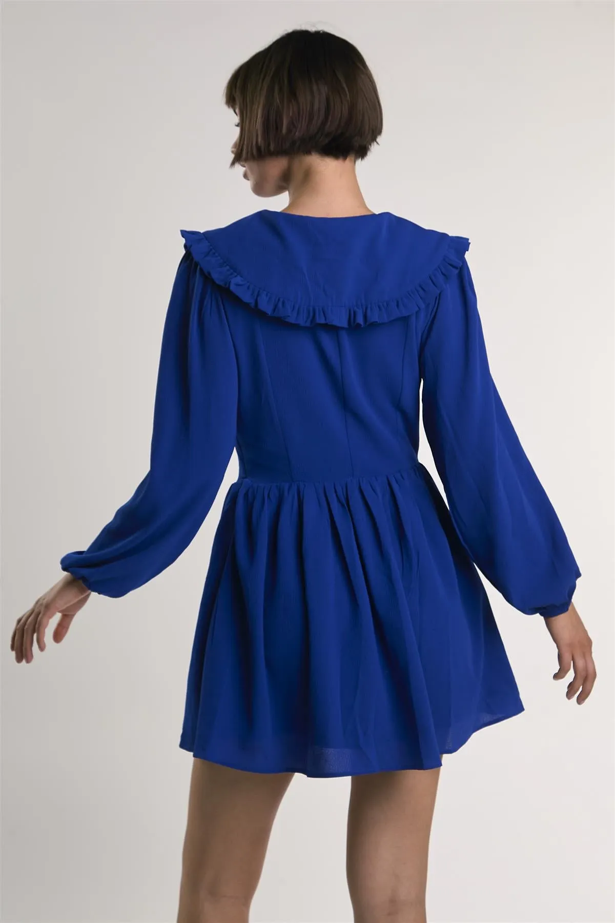 Blue Button-Down-Skater Mini-Dress sold by Glamorous product image thumbnail 2