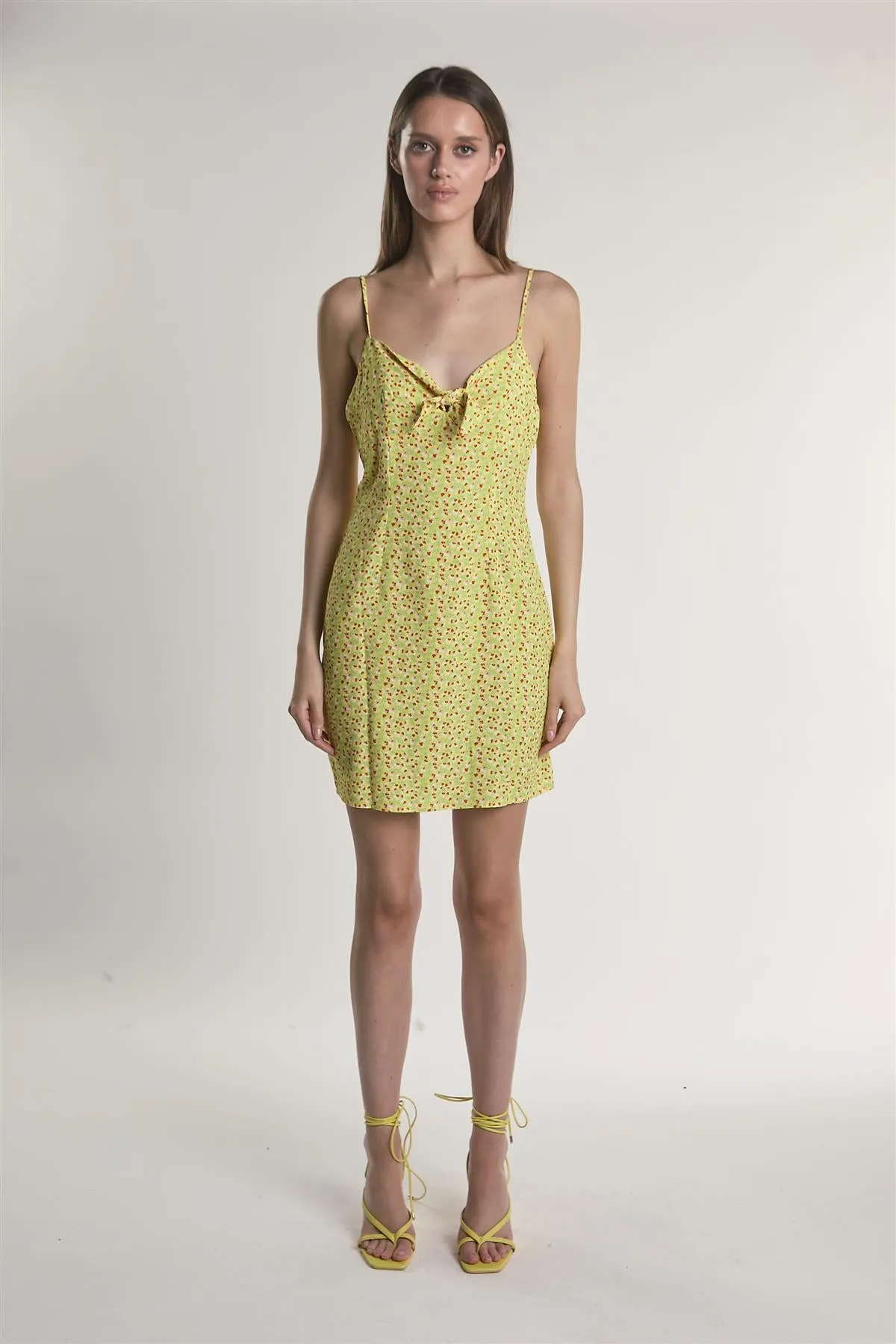 Yellow-Multi-Ditsy Sleeveless Mini-Dress sold by Glamorous product image thumbnail 5