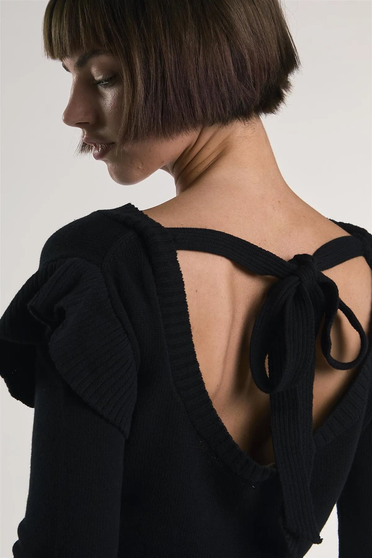 Black Ruffle Shoulder Sweater sold by Glamorous product image thumbnail 4