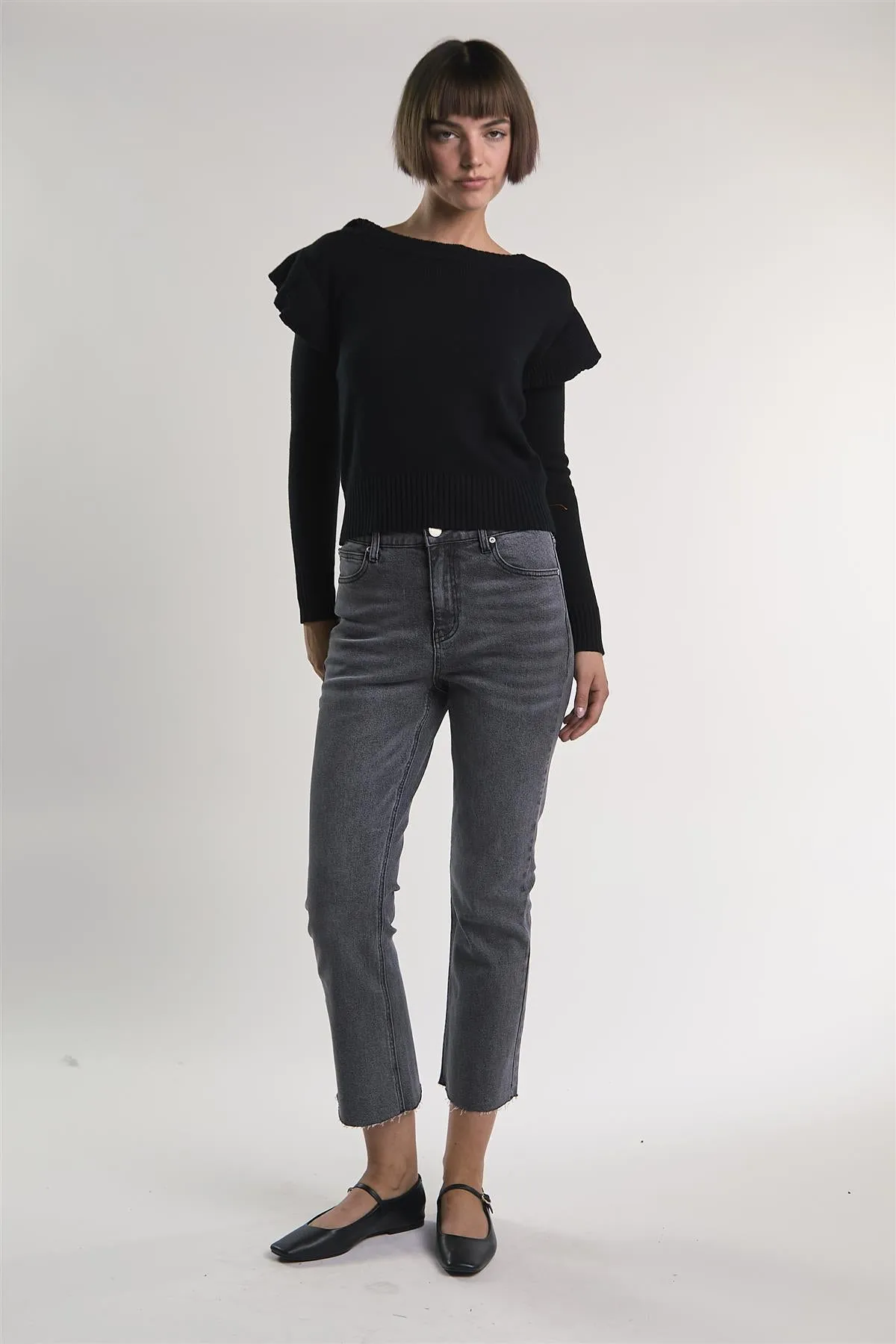 Black Ruffle Shoulder Sweater sold by Glamorous product image thumbnail 5
