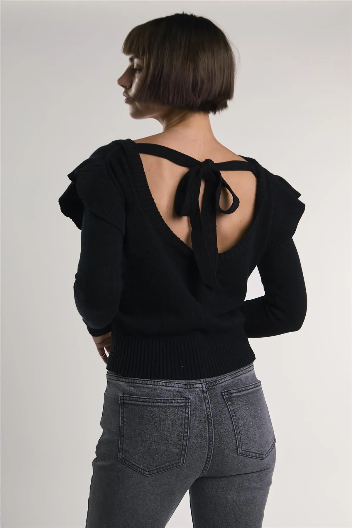 Black Ruffle Shoulder Sweater sold by Glamorous product image thumbnail 2