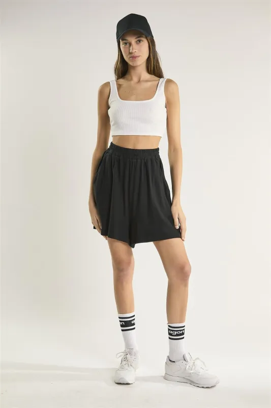 White-Rib Square-Neck Crop-Top made by Glamorous