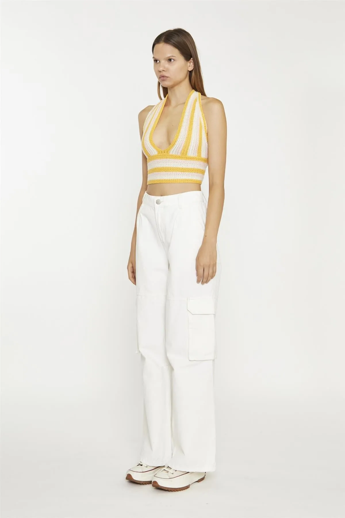Off White Cargo High-Waist-Trousers sold by Glamorous product image thumbnail 4