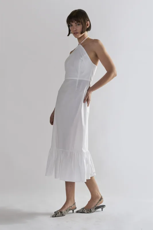 White Halter-Neck Midi-Dresses made by Glamorous