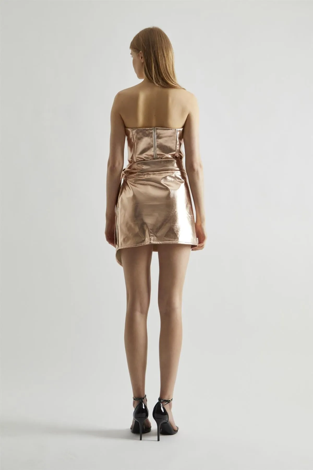 Light-Copper PU Wrap Mini-Skirt sold by Glamorous product image thumbnail 2