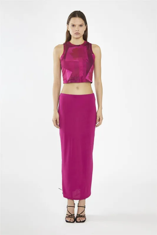 Pink-Block Mesh Racerback Crop-Top made by Glamorous