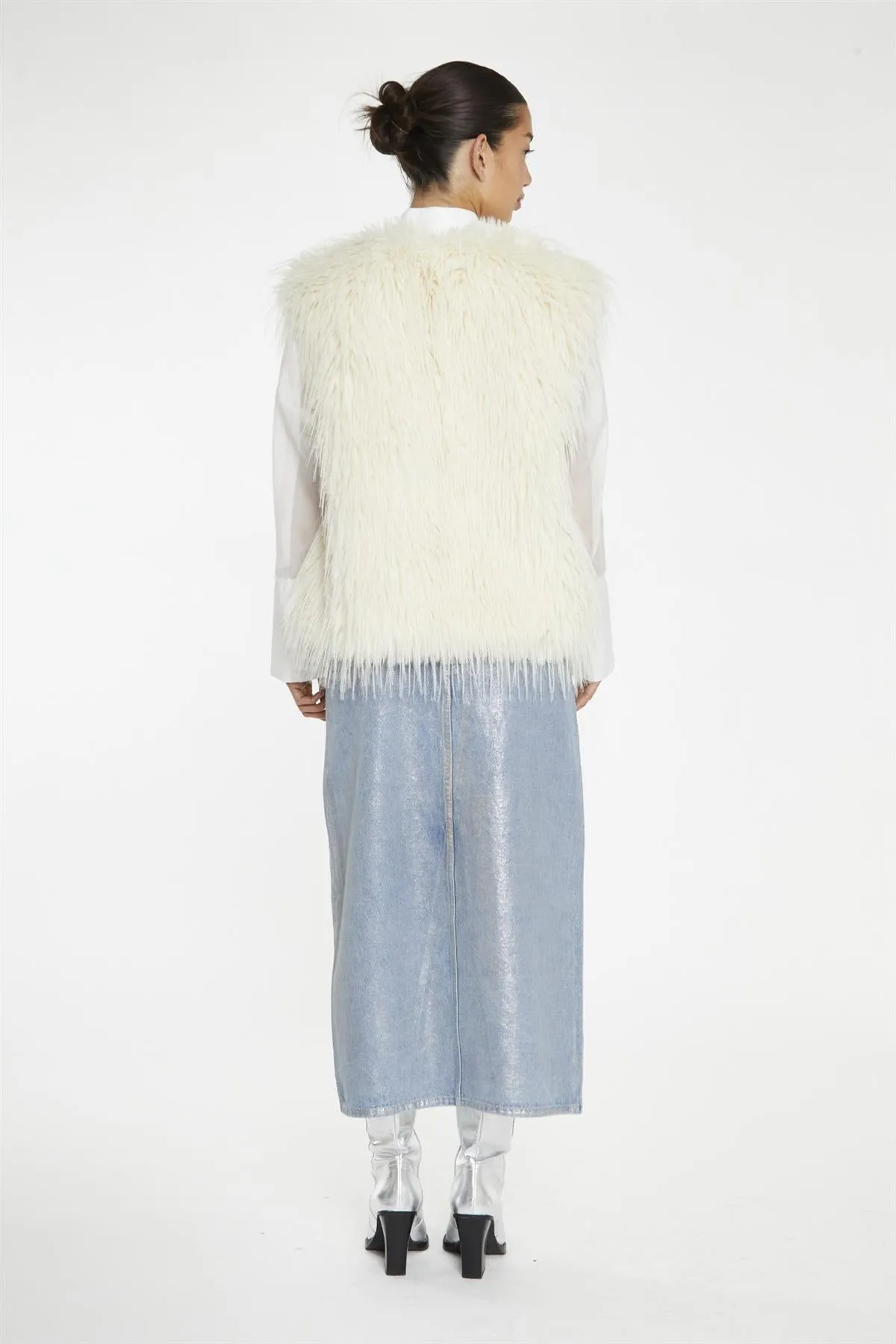 Cream Faux Fur Gilet sold by Glamorous product image thumbnail 2