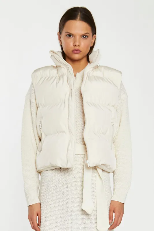 Cream Puffer Gilet sold by Glamorous