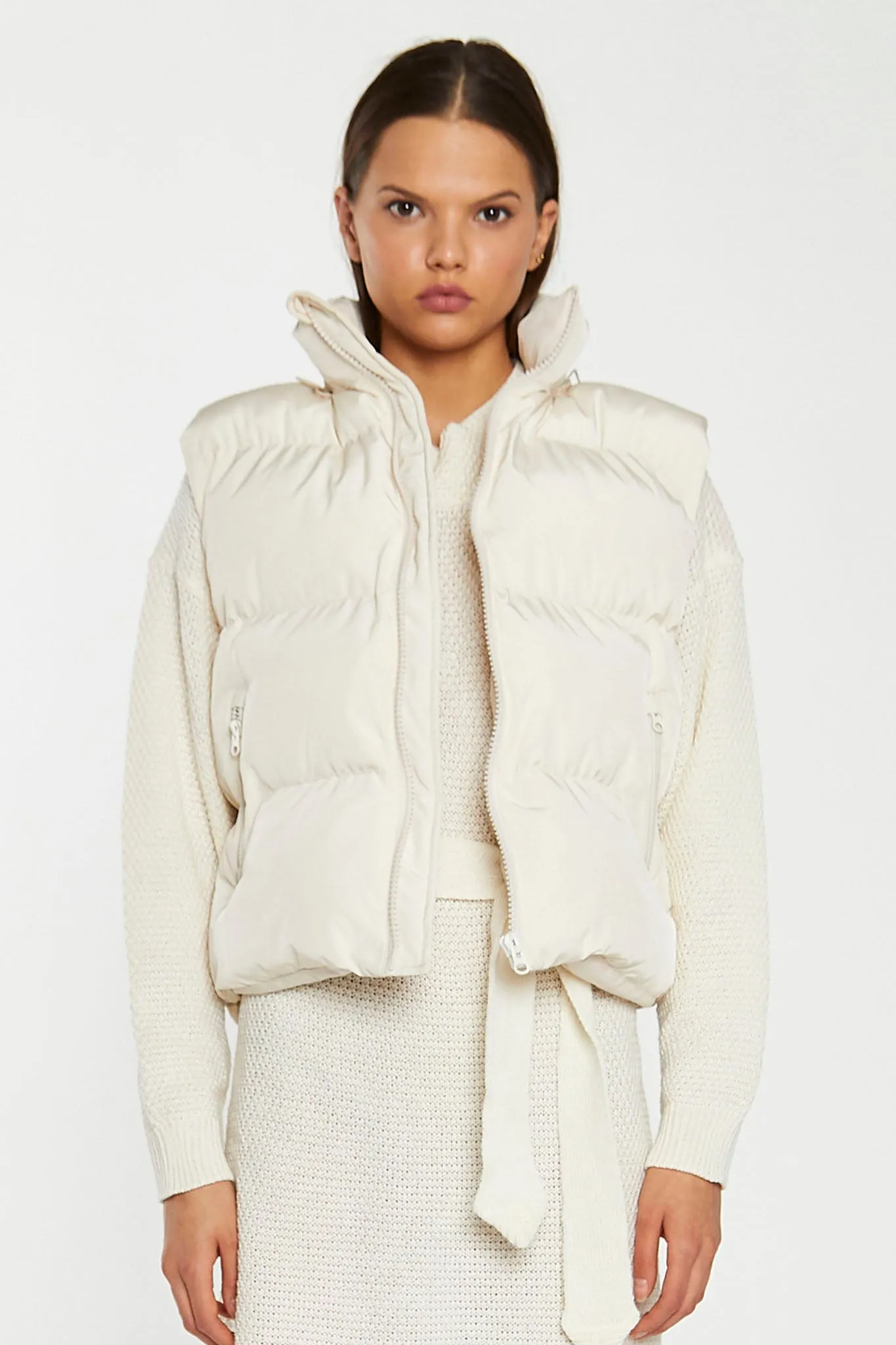 Cream Puffer Gilet sold by Glamorous