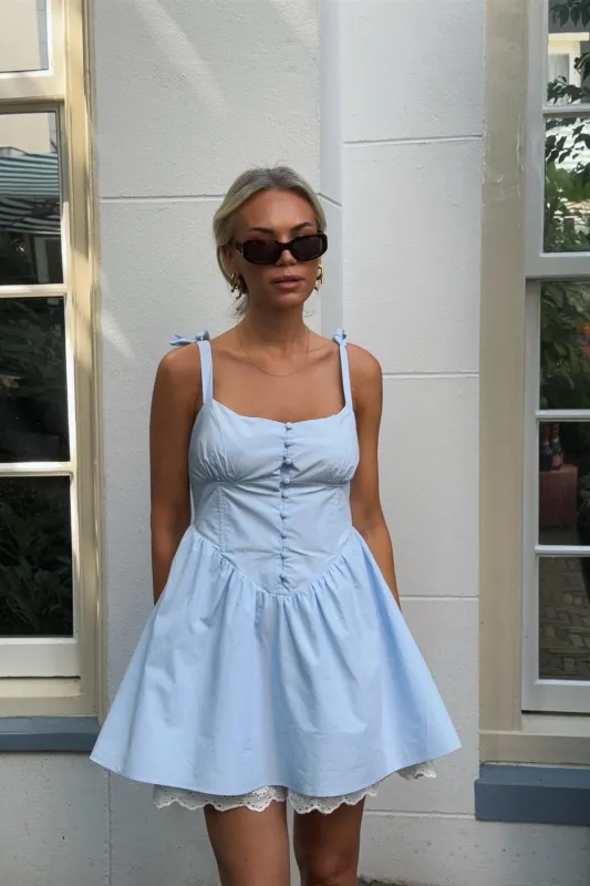 Light Blue Skater Mini-Dress made by Glamorous