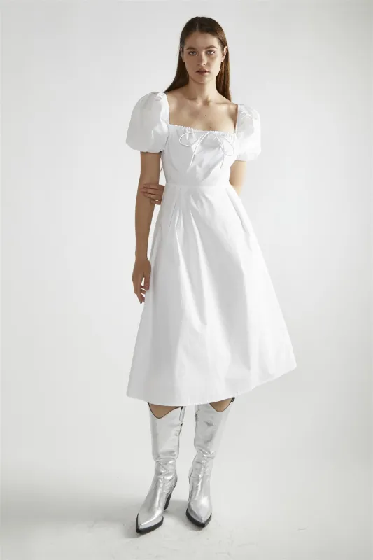 White Square-Neck Midi-Dress made by Glamorous