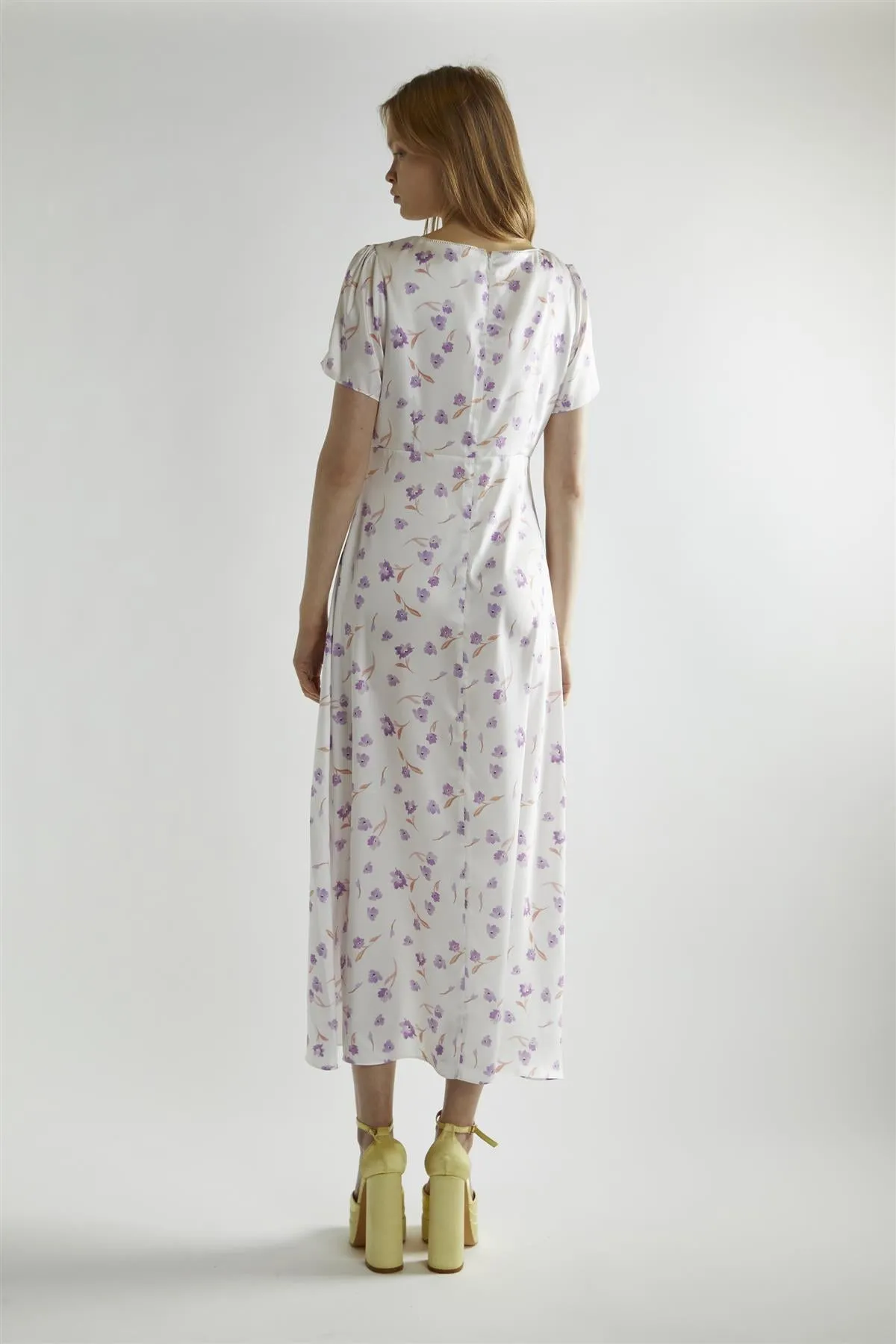 Lilac Watercolour-floral V-Neck Maxi-Dress sold by Glamorous product image thumbnail 2