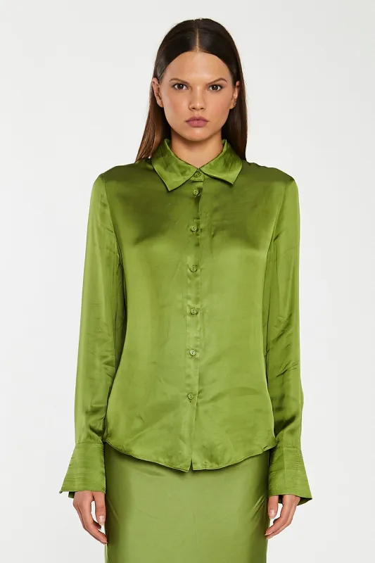 Dark-Apple Green Classic -Shirt made by Glamorous
